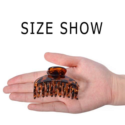 Deeka 3 Pcs 2.5 Inch Tortoise Shell Hair Claw Clips Double Row Teeth Plastic Hair Jaw Clips Hair Barrettes Thick Medium Thin Hair Clips For Women #TOP7