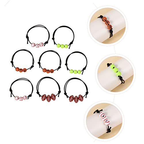 ibasenice 16 Pçs Pulseiras Charme Unissex Para Beisebol Vôlei Vestido Inspirador Feito À Mão Corda A