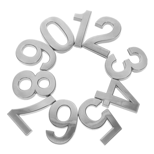 Gadpiparty 10pcs Grey Self-adhesive Mailbox Numbers Address Plaque Signs for Home Office Business Outdoor Use