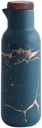 SHANGTONG Exquisita botella de cerámica marmolada mate, dispensador de aceite comestible de cerámica, subembotellado de aceite de oliva para