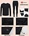 Pucklky Men Women Electric Heated Thermal Underwear Set with 28 Heating Zones &app Remote Temperature Control for Skiing,S,Black