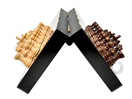 Set de ajedrez magnético plegable de madera 10 pulgadas miniatura 6