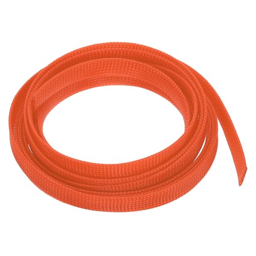 uxcell PET Expandable Sleeving 10ft 1/2" Orange Cable Management Sleeve Cord Organizer for Wrap Protect Cable