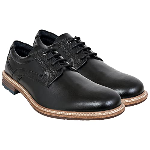 Image of Hx London Men's Leather Lace-Up Derby Uniform Dress Shoes