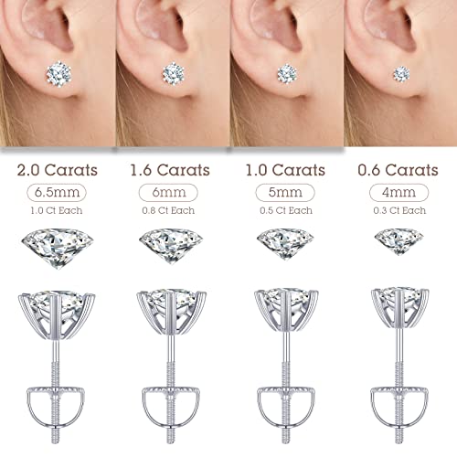 Earrings For Women, Gifts For Wife Mom Girlfriend, 1.6Ct D Color (Vvs1) Moissanite With Screw Back Stud Earrings, Anniversary Jewelry Present For Wife, Birthday Valentines Gifts #TOP5