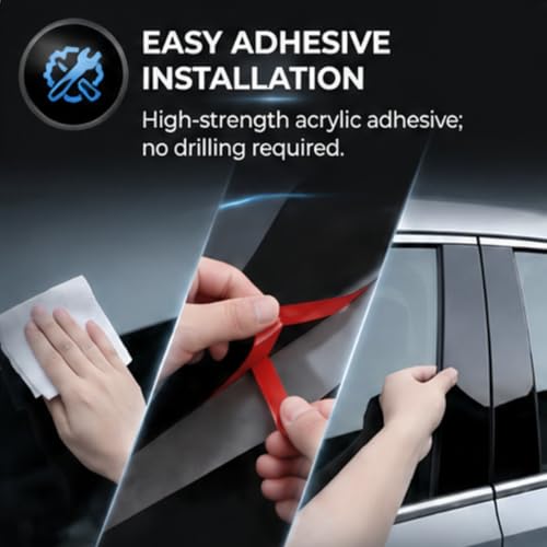 Image of Door Pillar Decal, Gloss Black Pillar Post Decal Trim for Charger 2011-2021