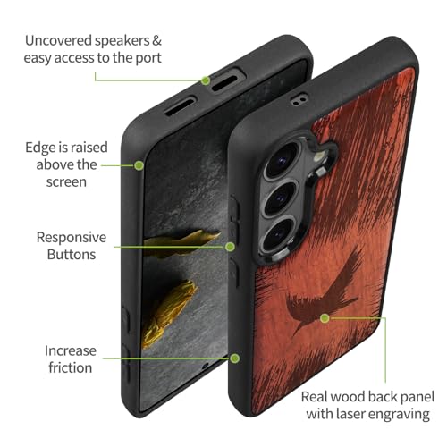 Coque Samsung S26 bois véritable étui Magsafe antichoc
