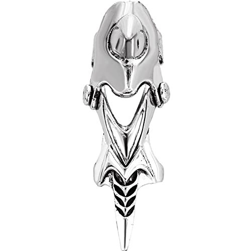 Xunfee Knuckle Joint Ring Silber Vollfingerring Vintage Punk Ring für Halloween Cosplay Zubehör Cover