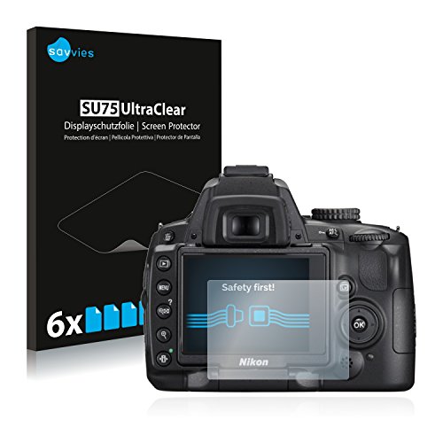 savvies Protector Pantalla Compatible con Nikon D5000 (6 Unidades) Pelicula Ultra Transparente