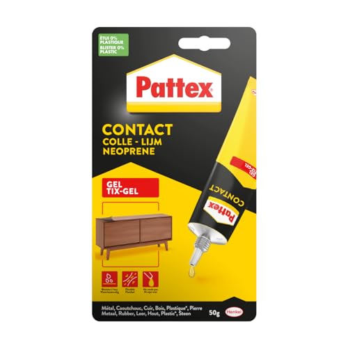 Pattex Colle contact type néoprène- Formule Gel tous matériaux- tube 50 gr