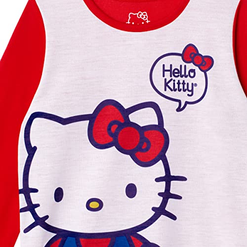 Hello Kitty Girl's Pyjamas Sleep Shirt Sets 4 Piece Sleepwear Pants, Red, 8 #TOP1