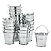 24-Pack Small Metal Buckets - 2-Inch Silver Mini Pails with Handles, for Party Favors, Candy, Votive Candles, Trinkets, Small Plants