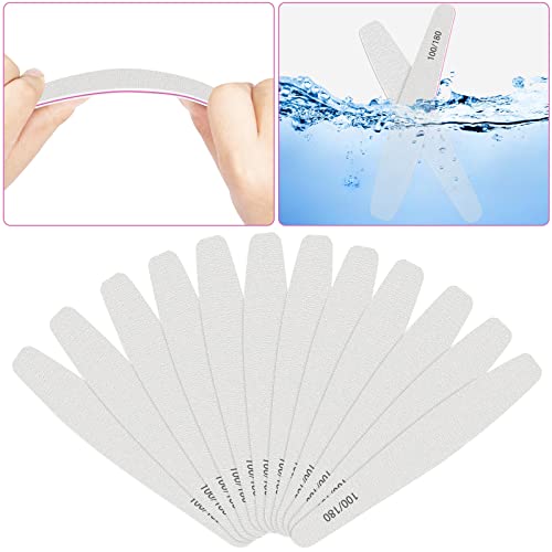 Cgbe Nail File, 12 Pcs Professional 100/180 Grit Nail File And Buffer Set Double Sided Emery Boards Finger Nail Files For Natural Acrylic Gel Nails, Heavy Duty Nail File Manicure Tool For Home Salon #TOP4