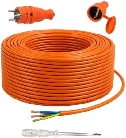 Seyyar 50 Metre Uzatma Kablosu TTR CCA Telli 3x1.5 mm Elektrik Kablo Kontrol Kalem Dişi Erkek Fiş - Görsel 1