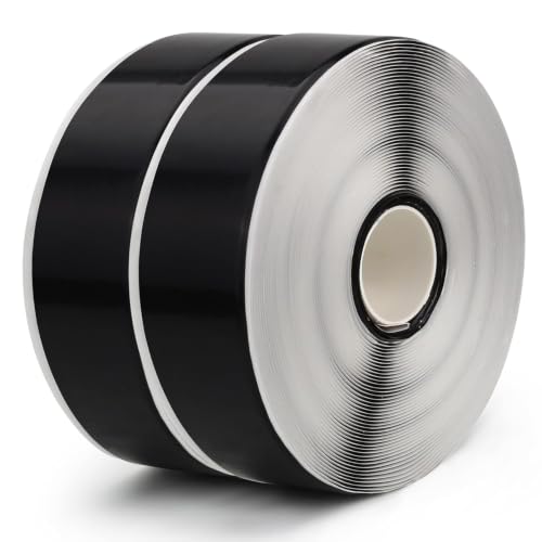 LLPT Ruban Adhésif en Butyle 2 Rouleau 41mm x 15m Noir | Ruban Adhésif Étanche Auto-Scellant Extra Épais et Résistant pour Terrasses en Bois Coutures Poutres de Toit