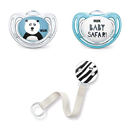 ¡CINTA DE REGALO! | Pack 2 chupetes Baby Safari | 0-6m | Silicona Cover