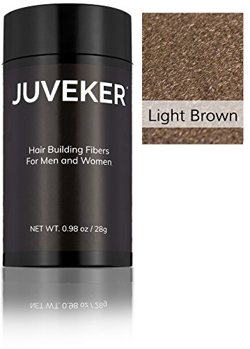 Hair Building Fibers Instantly Conceal Thinning Hair and Bald Spots for Men & Women (Large 28 Grams Bottle) - Undetectable, Washes Away, For All Hair Types, No Animal Byproducts (Light Brown)