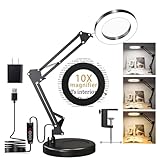 Magnifying Glass with Light and Stand, 10X...