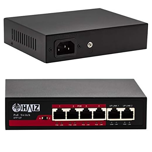 Switch 4 Portas Poe Ativo com 2 Uplink Câmeras Ip 10/100m