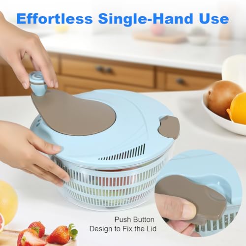 Jaivizy 4L Salad Spinner - Non-Slip Vegetable & Fruit Washer/Dryer For Households, Easy-Clean Kitchen Gadget For Greens, Herbs & Vegetables - 5