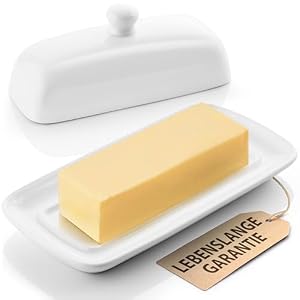 Zulay Porzellan Butterdose mit Deckel