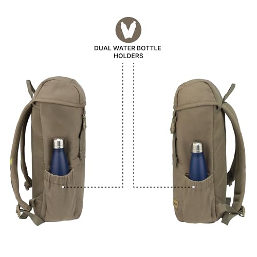 Image of F Gear Dune Dark Beige 18L Premium Canvas Laptop Backpack|Water-Resistant, Office & College Bag, 1 Compartment, 1 Pocket, Padded Laptop & Tablet Sleeves Fits Upto 17 Inch Laptop|Men & Women