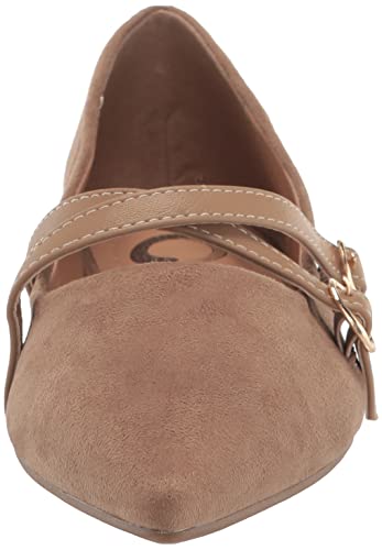 Journee Collection Womens Patricia Slip On Pointed Toe Ballet Flats Taupe 8.5 Medium Womens Us #TOP1