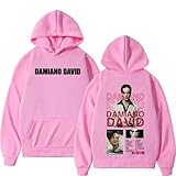 GREOPE Sudadera con Capucha Damiano Singer David, Sudadera Casual de Moda Estilo Manga, Streetwear para Hombres y Mujeres B-Pink||XX_l