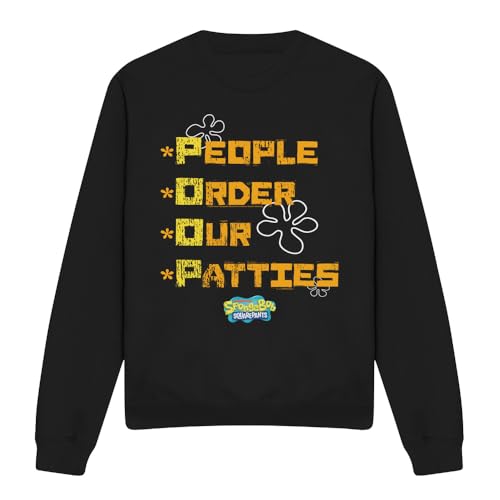 Spongebob People Order Our Patties Crew Bluza, czarna, S, Czarny, S