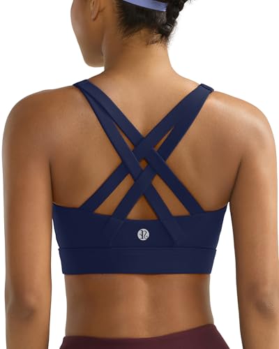 Image of RUNNING GIRL Sports Bra for Women High Support,Strappy Running Supportive High Impact Sports Bras with Sewn in Pads