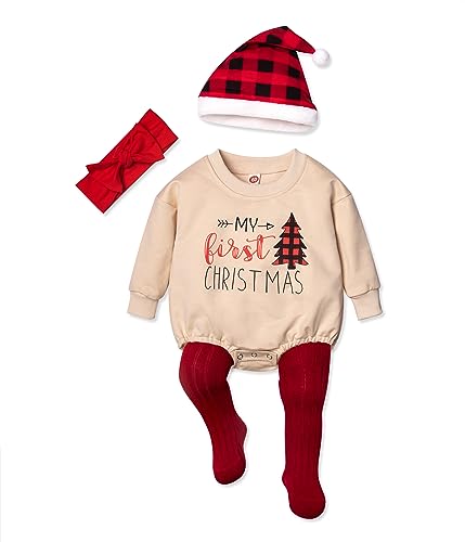 Cute Christmas Outfits Oversized Sweater Romper with Socks, Hats, and Headband