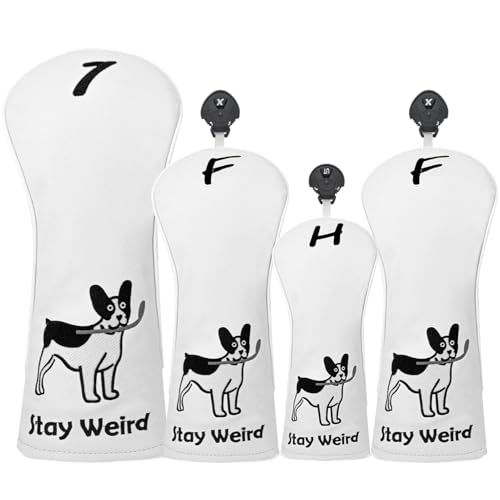 Housse de golf en cuir PU motif chien le cadeau idéal pour golfeur