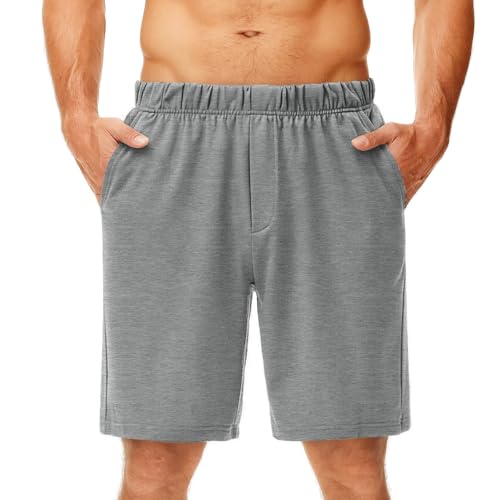 Wayleb Shorts Herren Sommer Leicht Atmungsaktiv Freizeit Hose Urlaub Zuhause Sommer, Hellgrau L