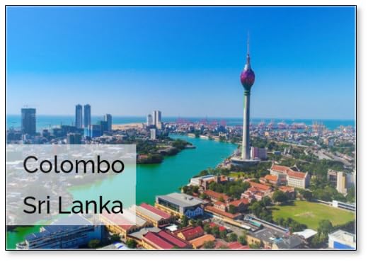 PhotomagnetView of The Colombo City Skyline with Modern Architecture Buildings Including The Lotus Towers., Fridge Magnet