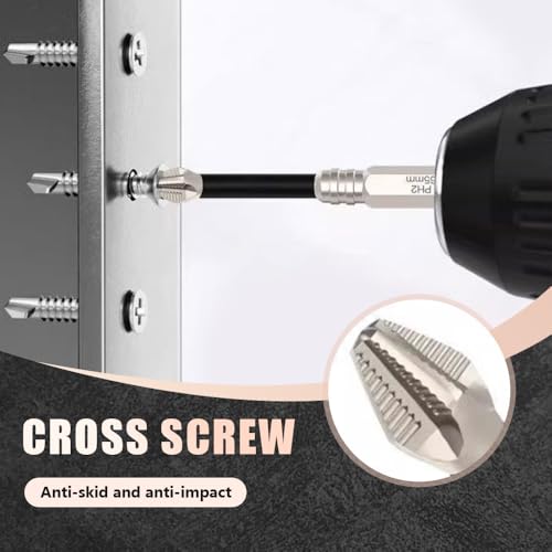 Strong Magnetic 6PC Screwdriver Drill Bit Set, 25mm-150mm Anti-Slip