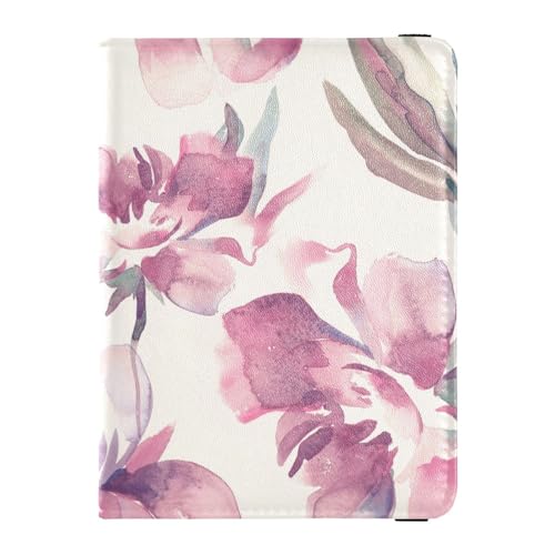 Porta passaporto combinato con motivo peonie acquerello fiore portafoglio per e carte di vaccino Combo donne pelle portadocumenti da viaggio con slot per di vaccinazione