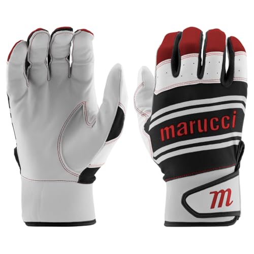 MARUCCI Swift LITE Youth Batting Gloves, Black/RED, YS