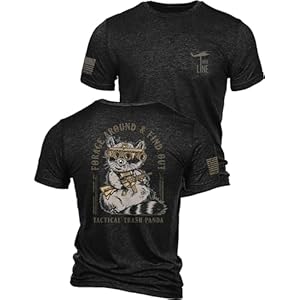 Nine Line Tactical Trash Panda T-Shirt – Funny Raccoon Military Graphic Shirt, Patriotic Veteran-Owned Apparel, Made in USA