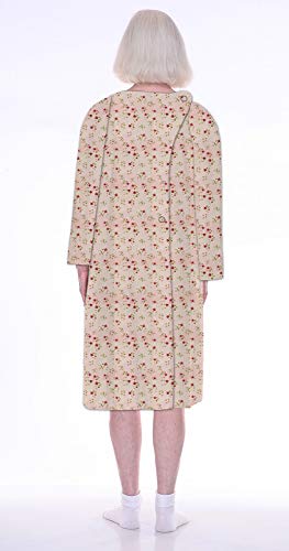 Home Care Line Dignity pajamas Womens Printed SO Soft Long Sleeve Adaptive Open Back Hospital Gown Hospice Nightgown (Pale Pink, S-M)