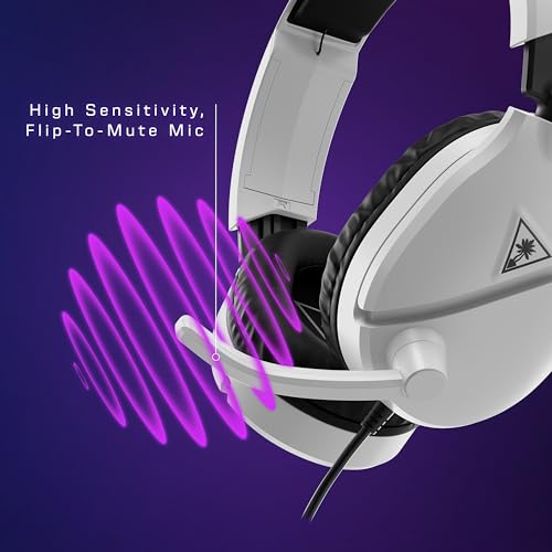 Turtle Beach Recon 70 White Wired Multiplatform Gaming Headset for PS5, PS4, Xbox Series X or S, Xbox One and Mobile with 3.5mm Wired Connection, Flip-to-Mute Mic, 40mm Speakers, Lightweight Design - Image 4