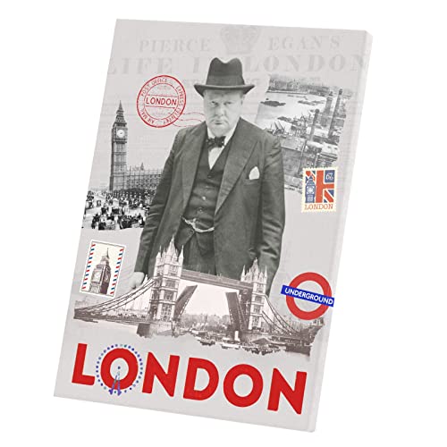 Poster London Collage tableau décoratif voyage vintage en toile imprimée