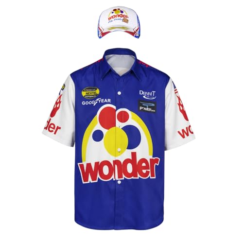 gishkeyay Ricky Bobby Shirt Talladega Nights Shirt Wonder Bread Ricky Bobby Costume(Blue,Adult-M)