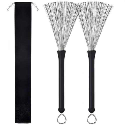 Luvilly Retractable Drum Brushes with Rubber Handles