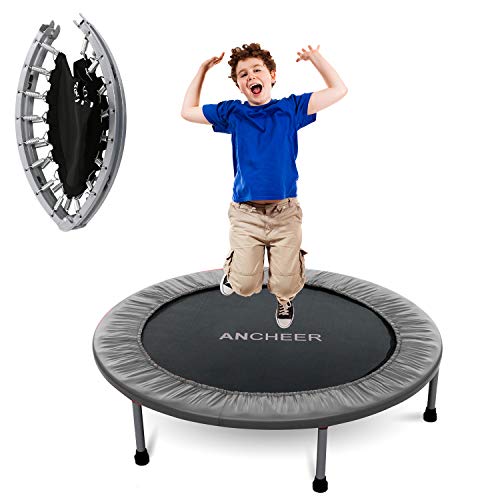 ANCHEER Foldable Mini Trampoline Rebounder, Quiet and Safe Bounce Spring Mini Bouncer Fitness