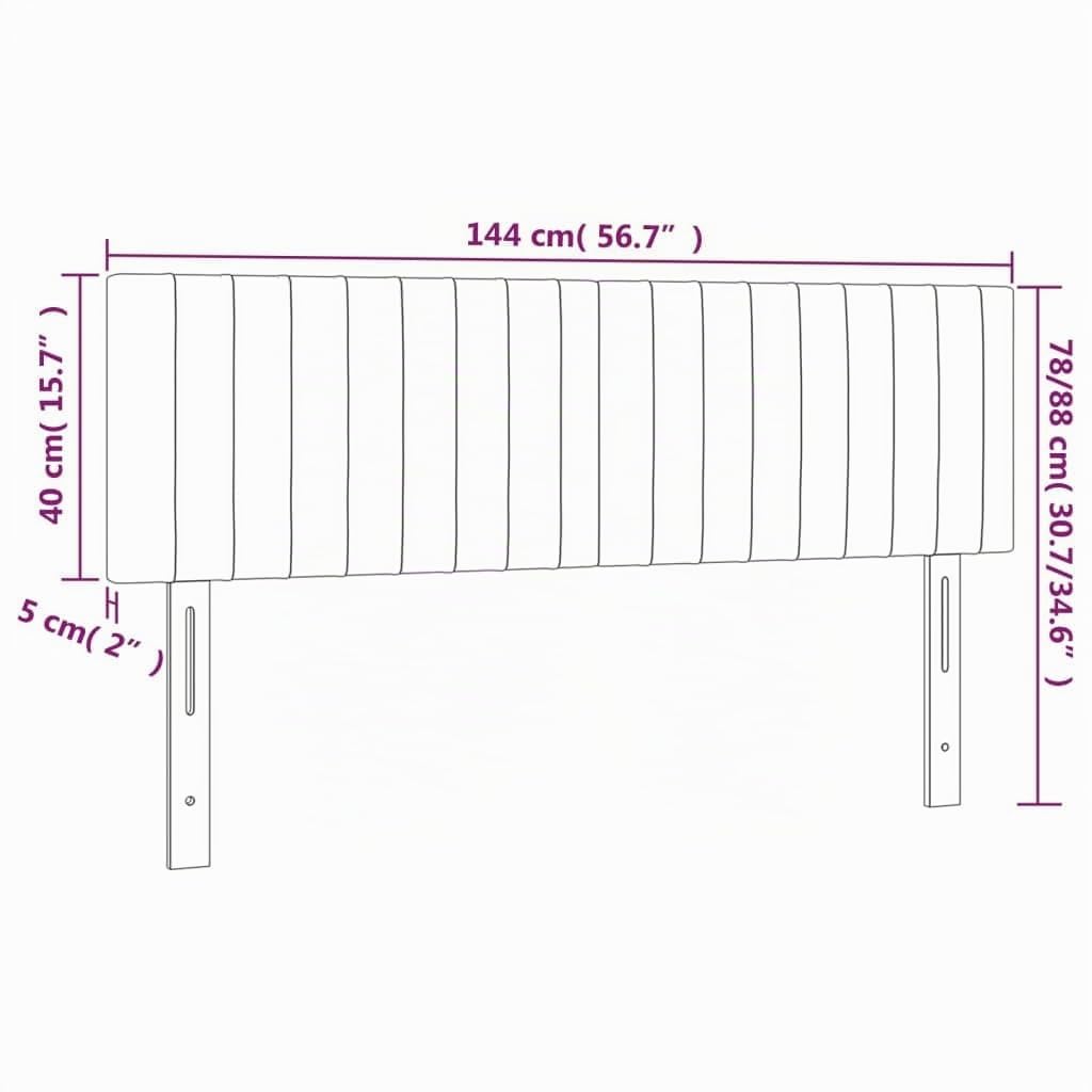 vidaXL Têtes de lit Gris foncé 144x5x78/88 cm Velours