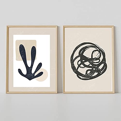 Affiches nordiques abstraites 40x60 cm duo de toiles murales minimalistes salon
