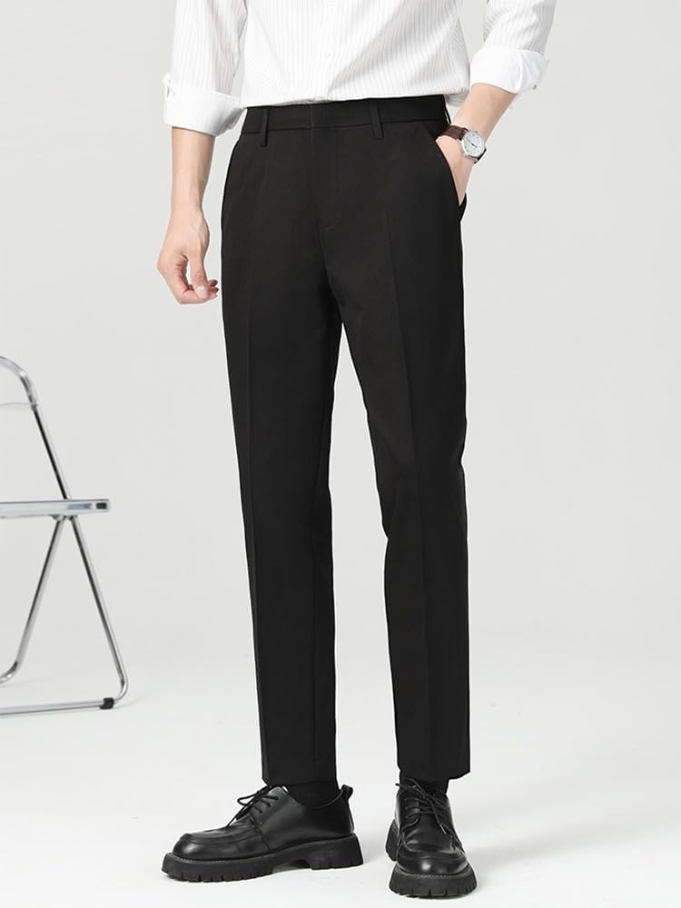 Men's Ankle Dress Pants Business Casual Drop Office Trousers Pants for Men