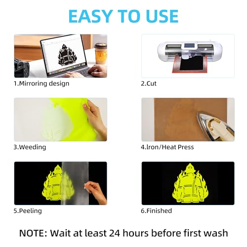 Image of guangyintong HTV Heat Transfer Vinyl Bundle, 52 Pack 12 inch x 10 inch Iron on Vinyl for T-Shirt, 33 Assorted Colors Clossy Reflective and Fluorescent HTV Vinyl for All Cutting Machine Easy to Cut & Weed