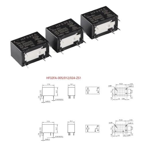 Relés HF32FA 005-ZS2 de tamaño miniatura y bajo consumo 3A 3