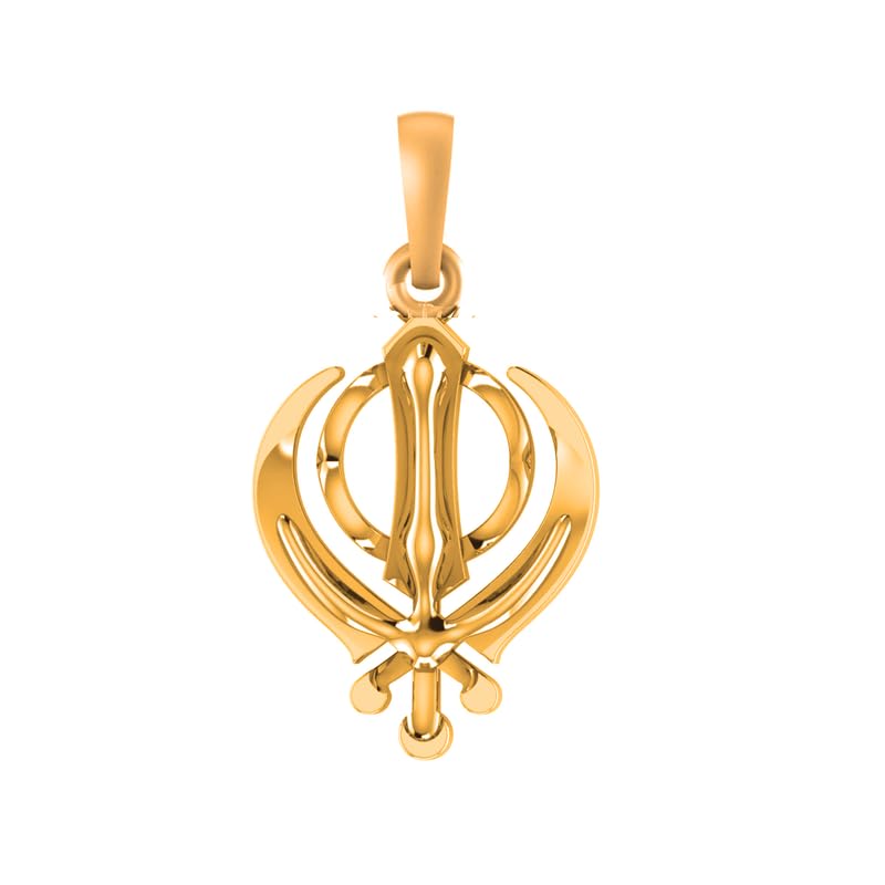 Pendentif Sikh Khanda en argent plaqué or 22k : un bijou durable qui ne ternit pas